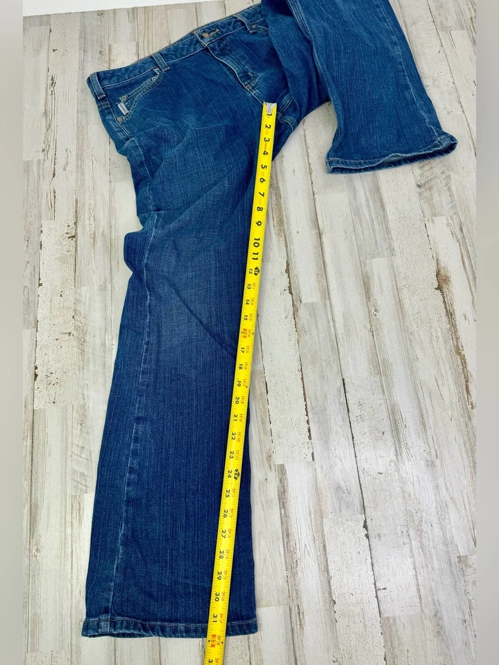 Carhartt Jeans Womens 12 (36x32) Blue Denim Pants Outdoors Workwear Cotton